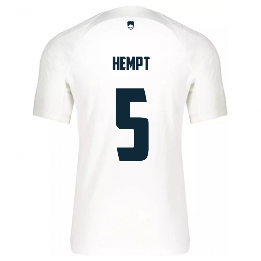 Bambino Maglia Slovenia Lukas Hempt #5 Bianco Kit Gara Home 24-26 Maglietta