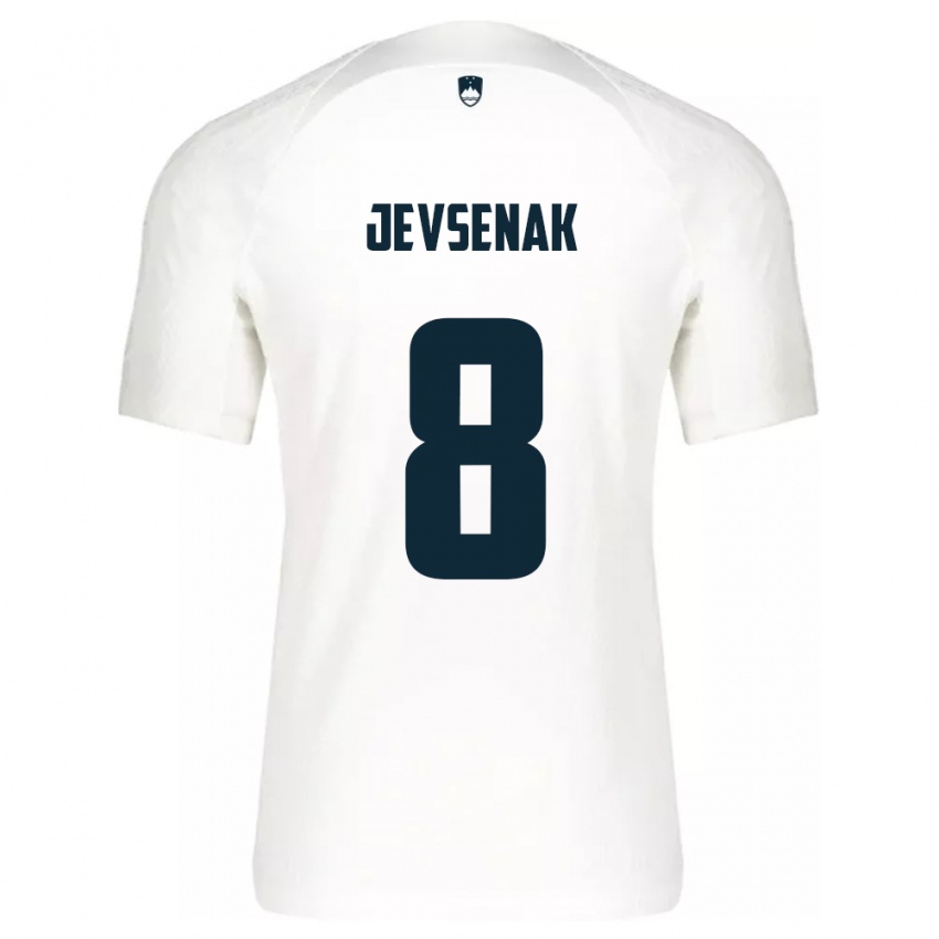 Bambino Maglia Slovenia Florjan Jevsenak #8 Bianco Kit Gara Home 24-26 Maglietta