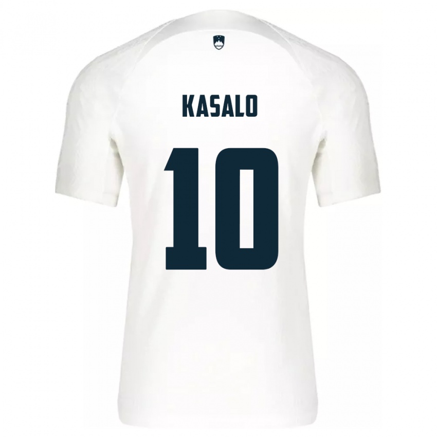 Bambino Maglia Slovenia Niko Kasalo #10 Bianco Kit Gara Home 24-26 Maglietta