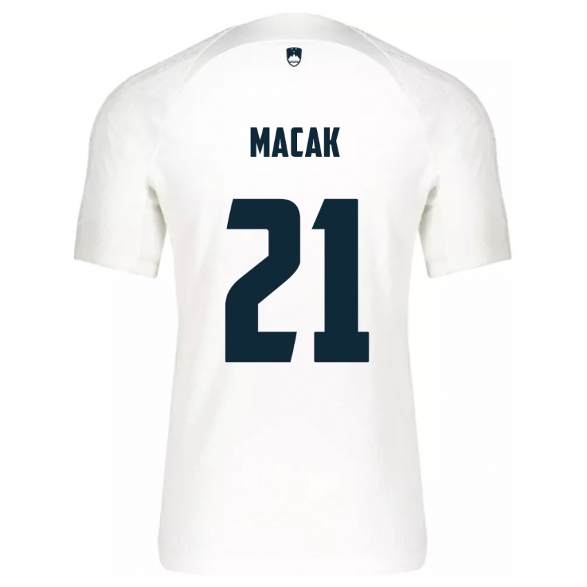 Bambino Maglia Slovenia Lucas Macak #21 Bianco Kit Gara Home 24-26 Maglietta