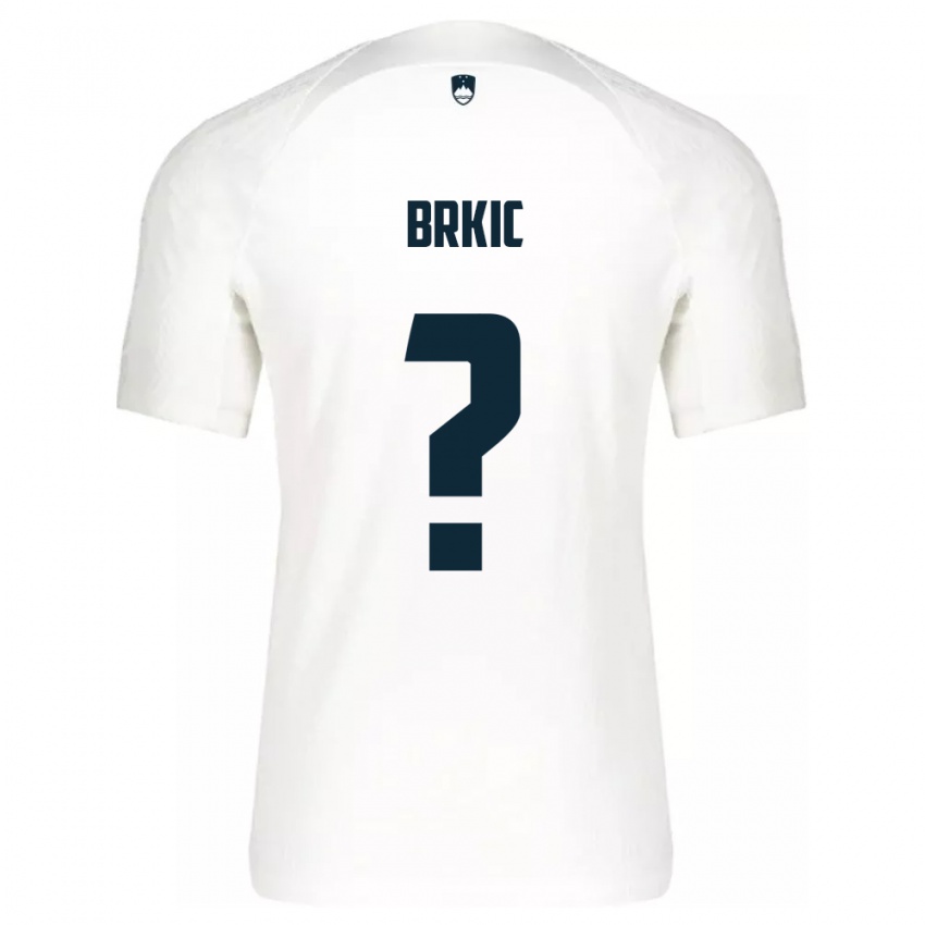 Bambino Maglia Slovenia Timotej Brkic #0 Bianco Kit Gara Home 24-26 Maglietta