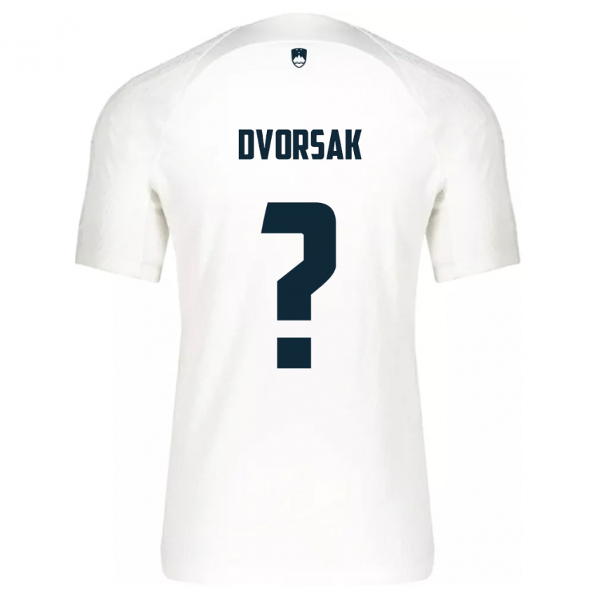 Bambino Maglia Slovenia Matej Dvorsak #0 Bianco Kit Gara Home 24-26 Maglietta