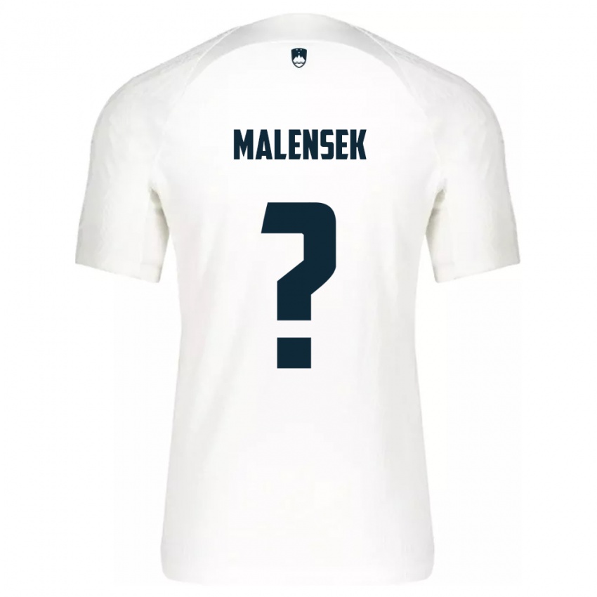 Bambino Maglia Slovenia Matej Malensek #0 Bianco Kit Gara Home 24-26 Maglietta