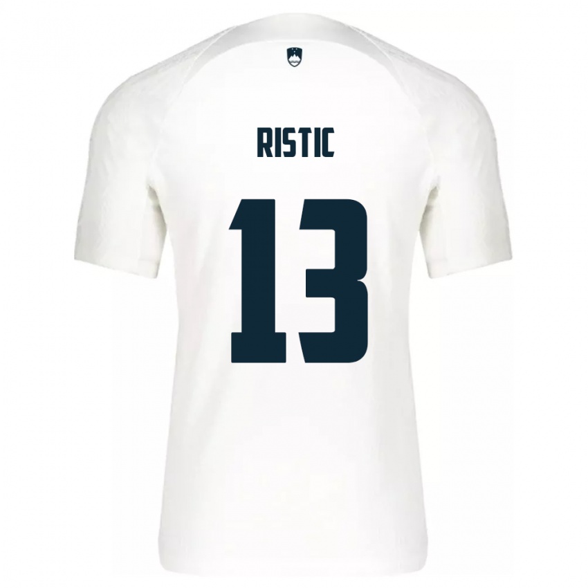 Bambino Maglia Slovenia Aleks Ristic #13 Bianco Kit Gara Home 24-26 Maglietta