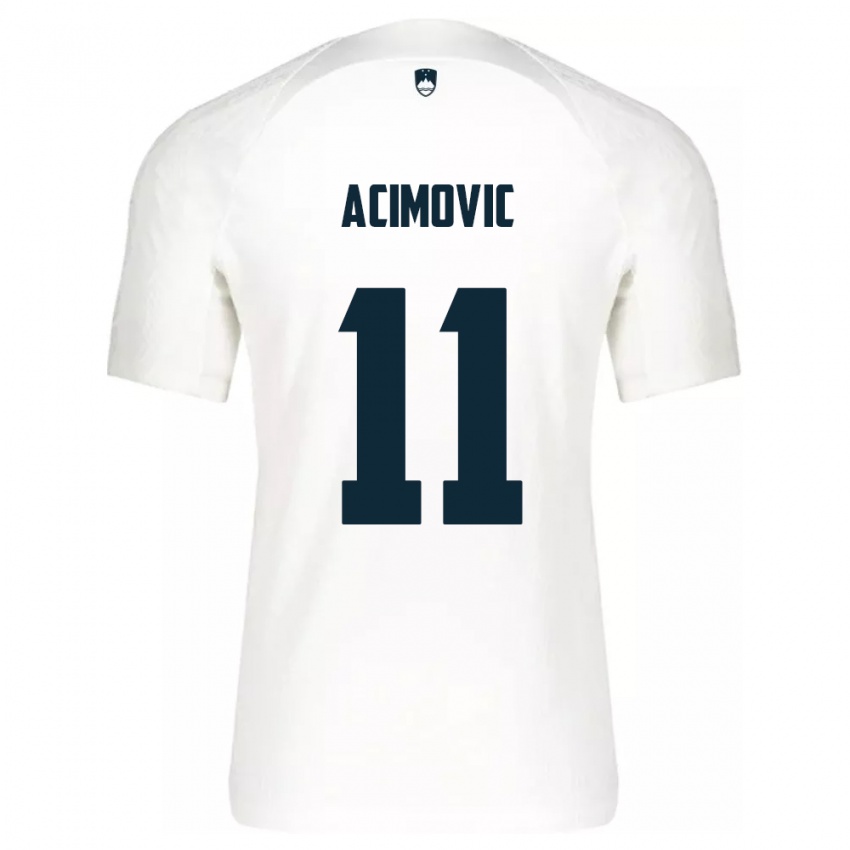 Bambino Maglia Slovenia Mateo Acimovic #11 Bianco Kit Gara Home 24-26 Maglietta