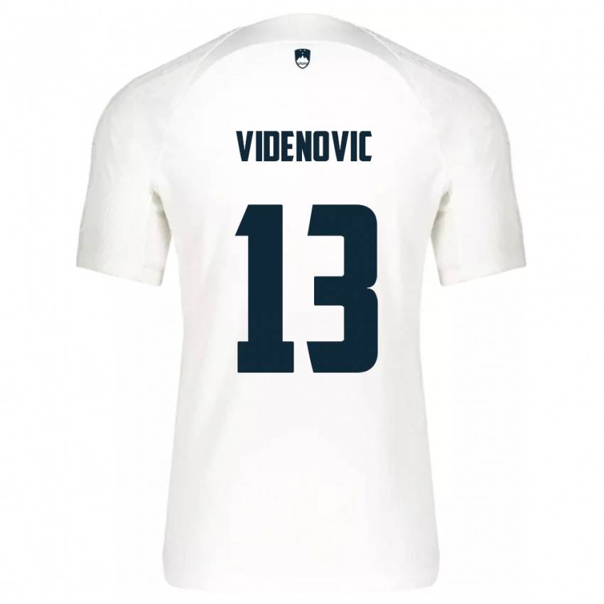 Bambino Maglia Slovenia Denis Videnovic #13 Bianco Kit Gara Home 24-26 Maglietta