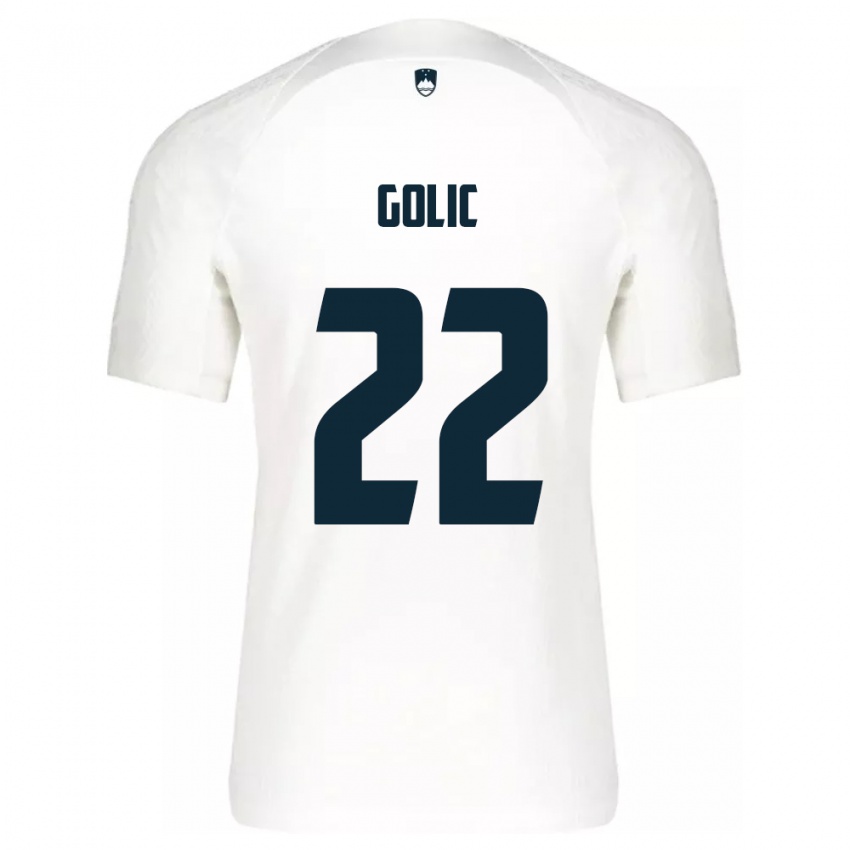 Bambino Maglia Slovenia Tilen Golic #22 Bianco Kit Gara Home 24-26 Maglietta