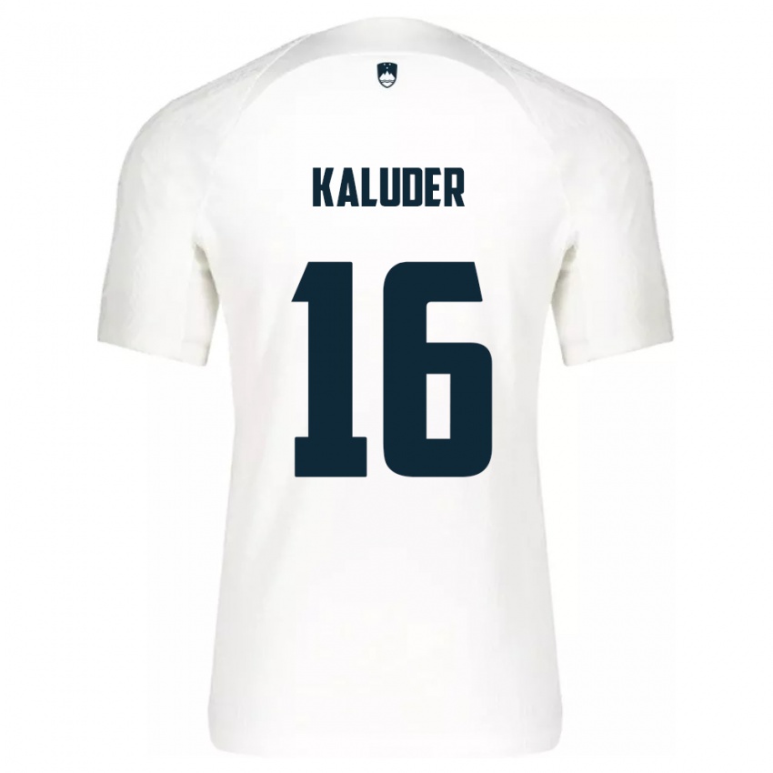 Bambino Maglia Slovenia Grega Kaluder #16 Bianco Kit Gara Home 24-26 Maglietta