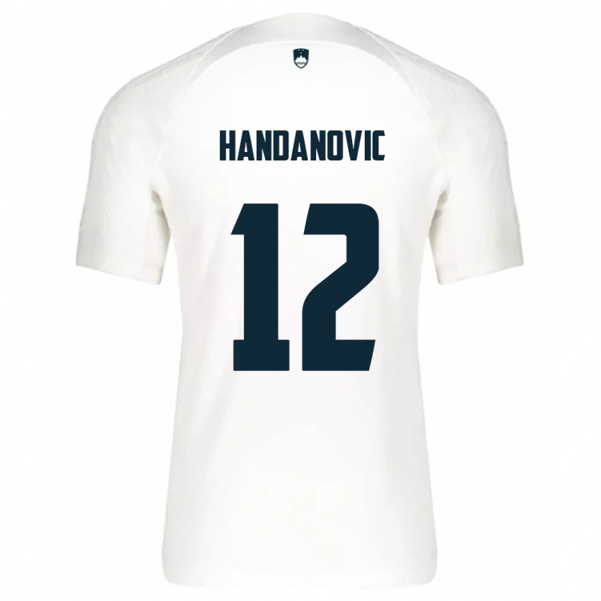 Bambino Maglia Slovenia Tanej Handanovic #12 Bianco Kit Gara Home 24-26 Maglietta