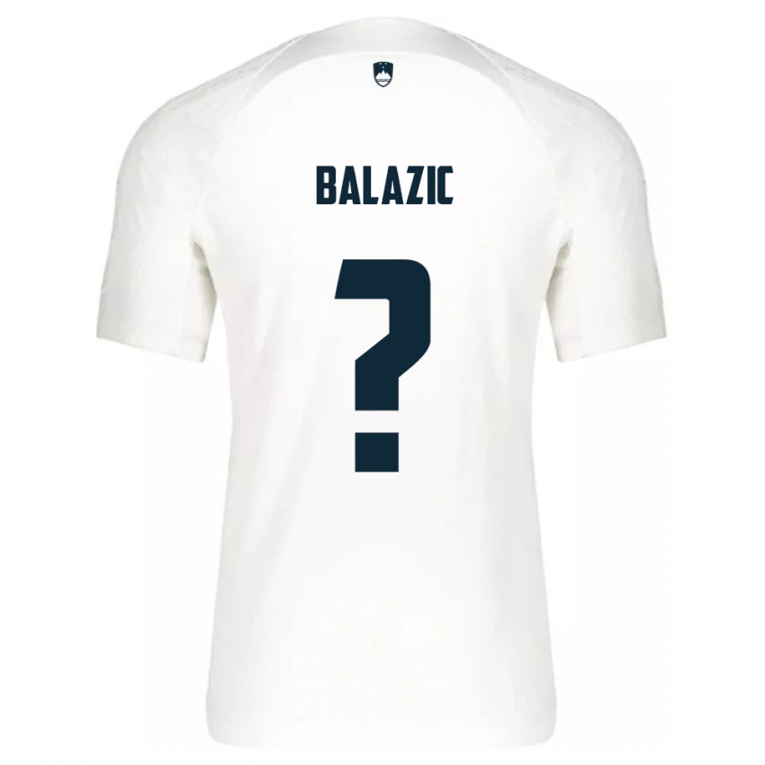 Bambino Maglia Slovenia Jan Balazic #0 Bianco Kit Gara Home 24-26 Maglietta