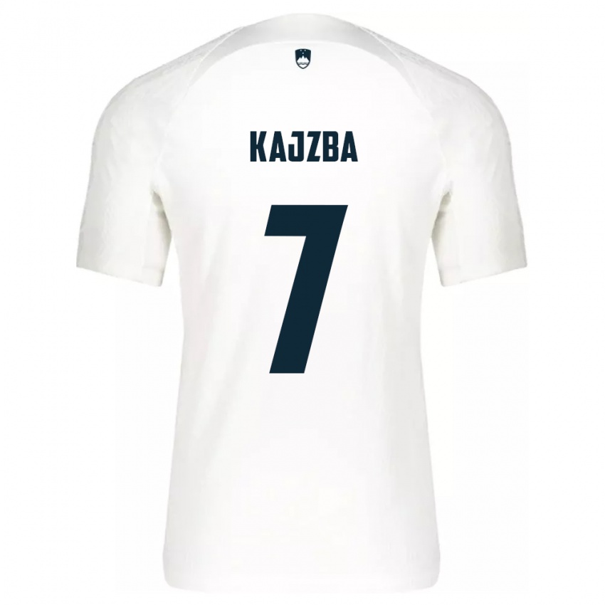 Bambino Maglia Slovenia Nina Kajzba #7 Bianco Kit Gara Home 24-26 Maglietta