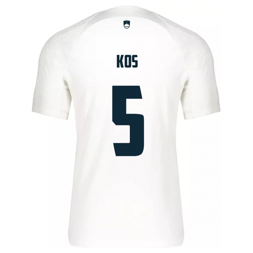 Bambino Maglia Slovenia Evelina Kos #5 Bianco Kit Gara Home 24-26 Maglietta