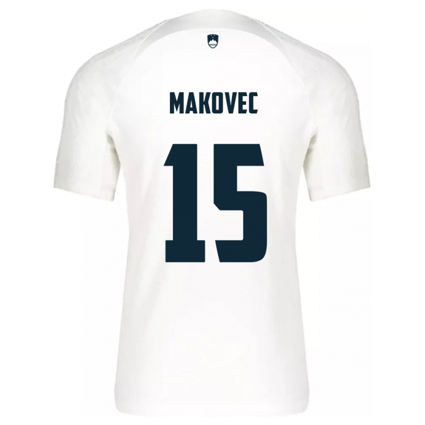 Bambino Maglia Slovenia Sara Makovec #15 Bianco Kit Gara Home 24-26 Maglietta