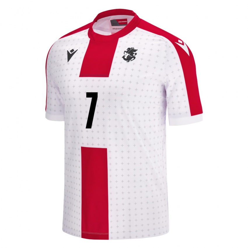 Bambino Maglia Georgia Khvicha Kvaratskhelia #7 Bianco Kit Gara Home 24-26 Maglietta