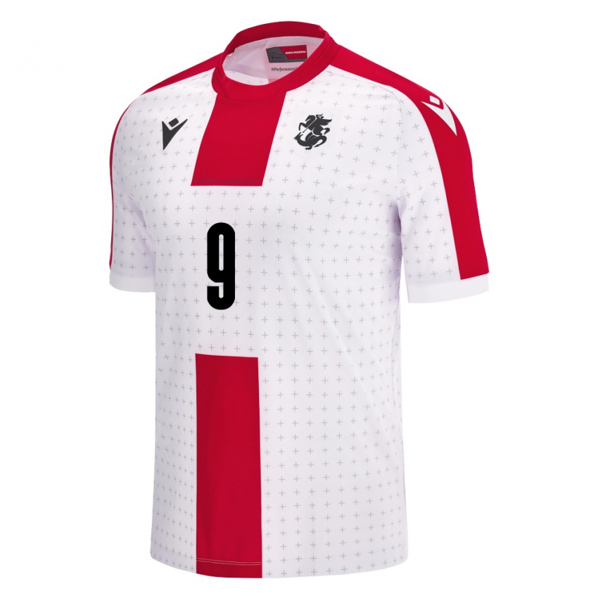 Bambino Maglia Georgia Maiko Bebia #9 Bianco Kit Gara Home 24-26 Maglietta