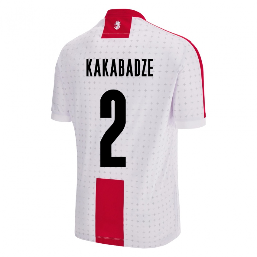 Bambino Maglia Georgia Otar Kakabadze #2 Bianco Kit Gara Home 24-26 Maglietta