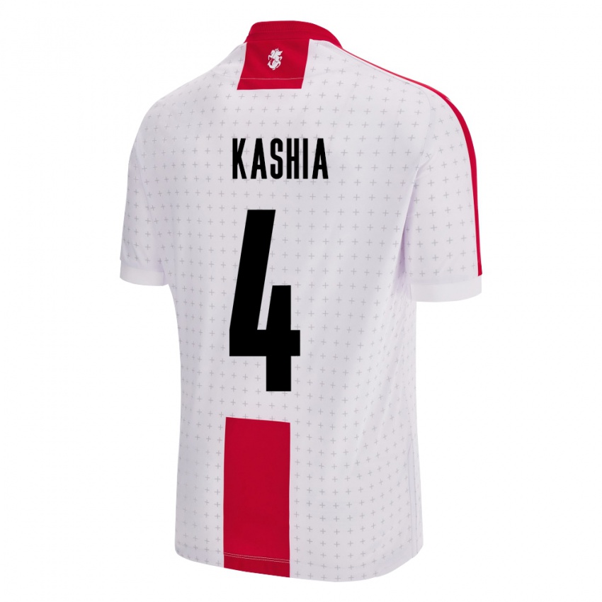 Bambino Maglia Georgia Guram Kashia #4 Bianco Kit Gara Home 24-26 Maglietta