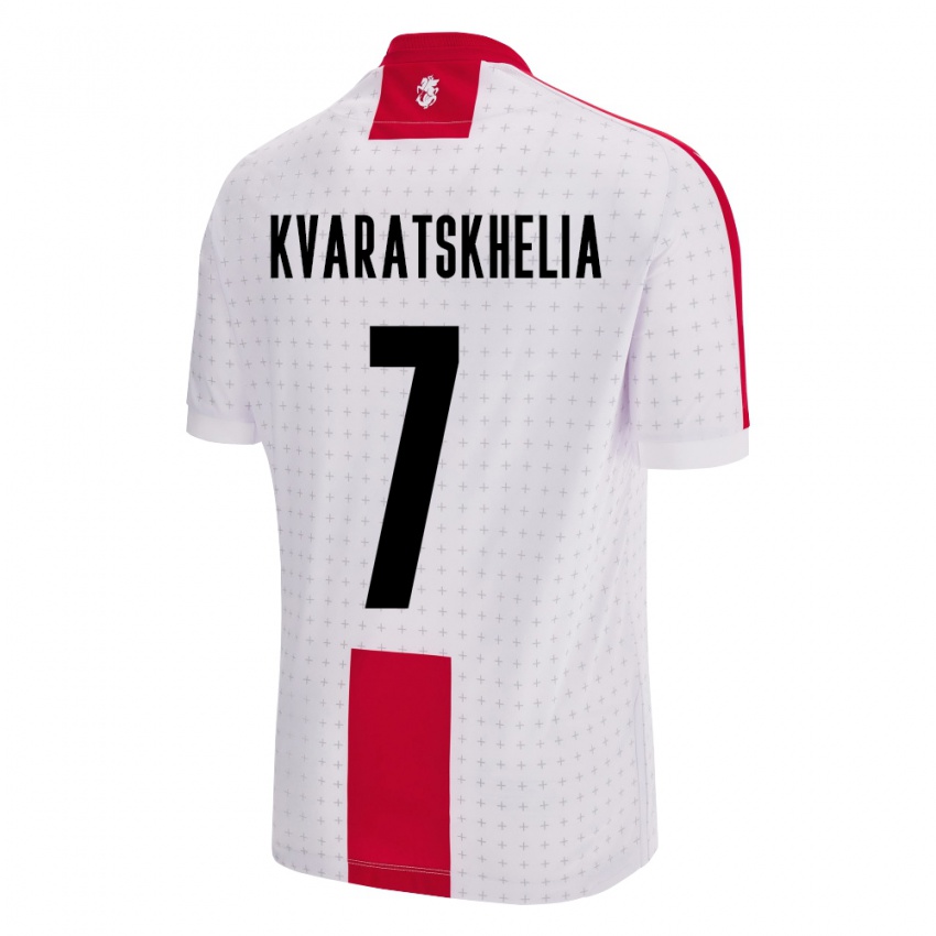 Bambino Maglia Georgia Khvicha Kvaratskhelia #7 Bianco Kit Gara Home 24-26 Maglietta