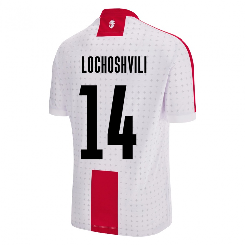 Bambino Maglia Georgia Luka Lochoshvili #14 Bianco Kit Gara Home 24-26 Maglietta