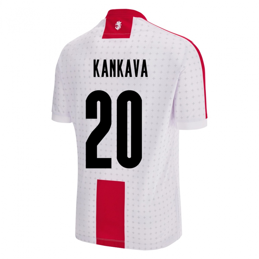 Bambino Maglia Georgia Jaba Kankava #20 Bianco Kit Gara Home 24-26 Maglietta