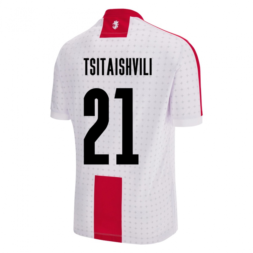 Bambino Maglia Georgia Georgiy Tsitaishvili #21 Bianco Kit Gara Home 24-26 Maglietta