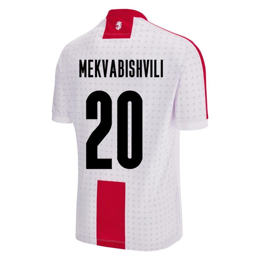 Bambino Maglia Georgia Anzor Mekvabishvili #20 Bianco Kit Gara Home 24-26 Maglietta