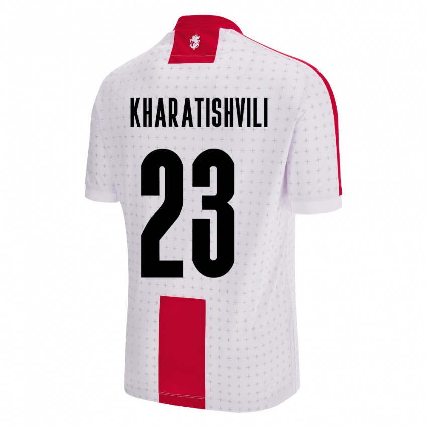 Bambino Maglia Georgia Luka Kharatishvili #23 Bianco Kit Gara Home 24-26 Maglietta