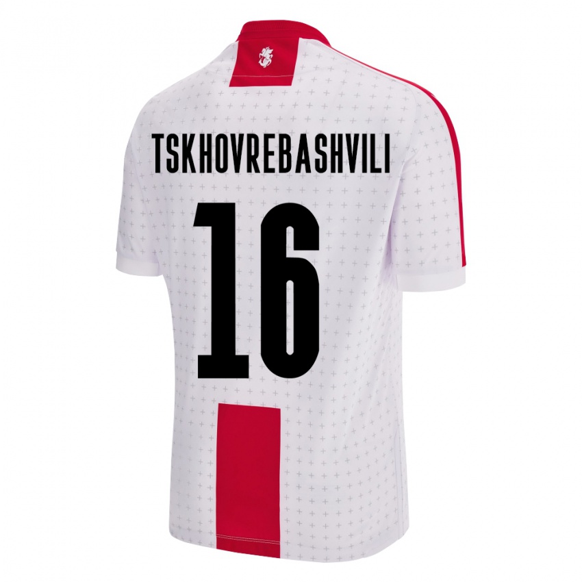 Bambino Maglia Georgia Nikoloz Tskhovrebashvili #16 Bianco Kit Gara Home 24-26 Maglietta