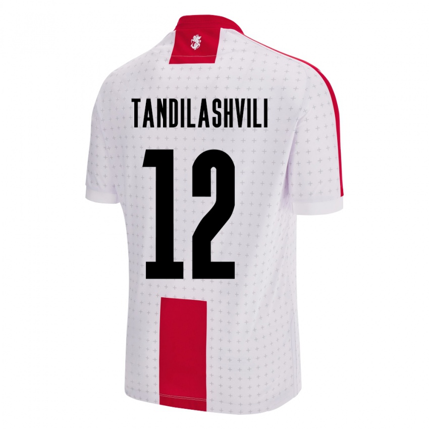 Bambino Maglia Georgia Levan Tandilashvili #12 Bianco Kit Gara Home 24-26 Maglietta