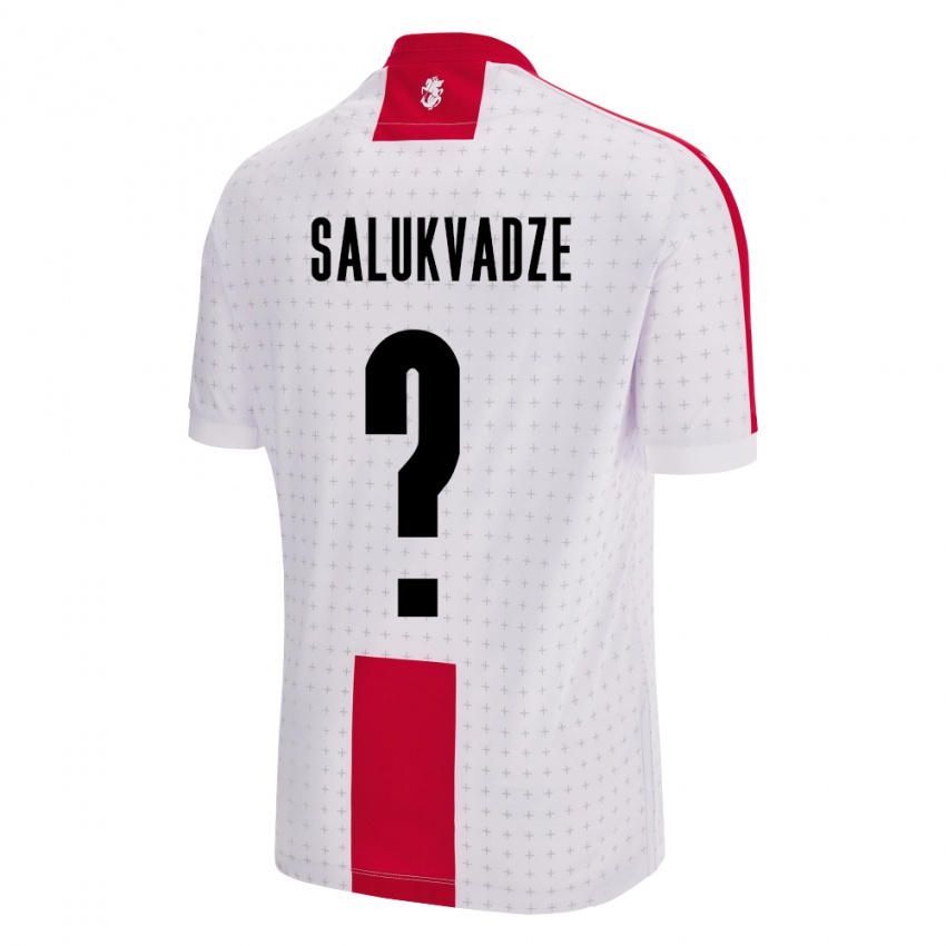 Bambino Maglia Georgia Luka Salukvadze #0 Bianco Kit Gara Home 24-26 Maglietta