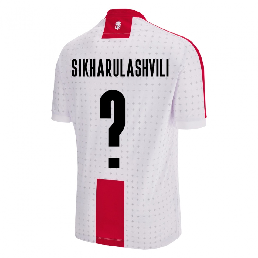 Bambino Maglia Georgia Nika Sikharulashvili #0 Bianco Kit Gara Home 24-26 Maglietta