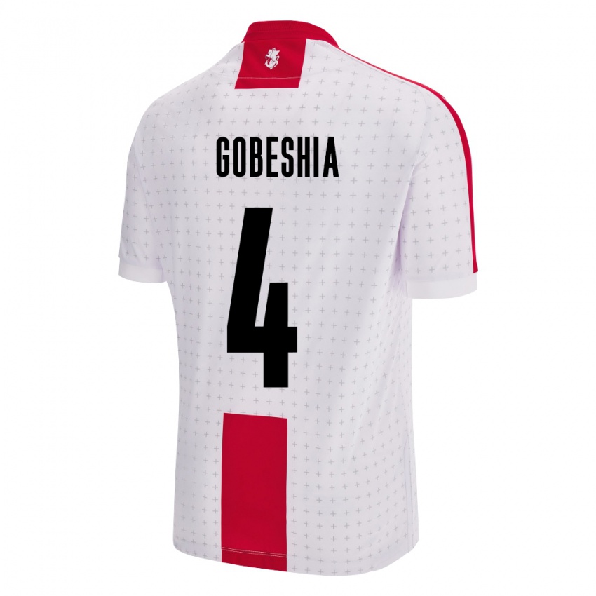 Bambino Maglia Georgia Tengo Gobeshia #4 Bianco Kit Gara Home 24-26 Maglietta