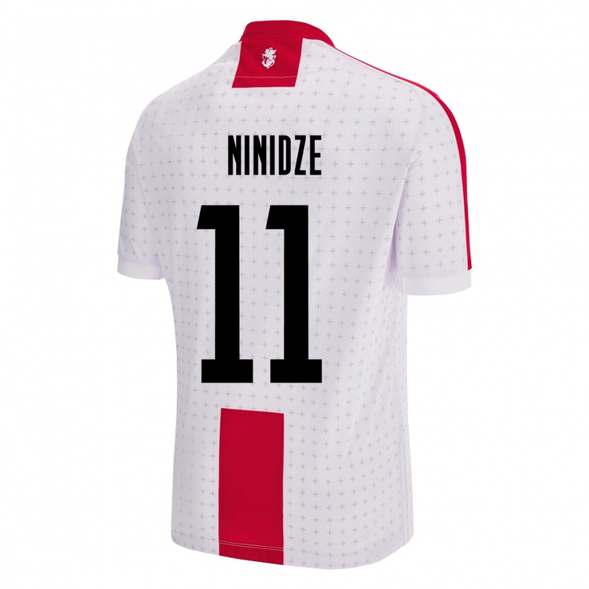 Bambino Maglia Georgia Nikoloz Ninidze #11 Bianco Kit Gara Home 24-26 Maglietta