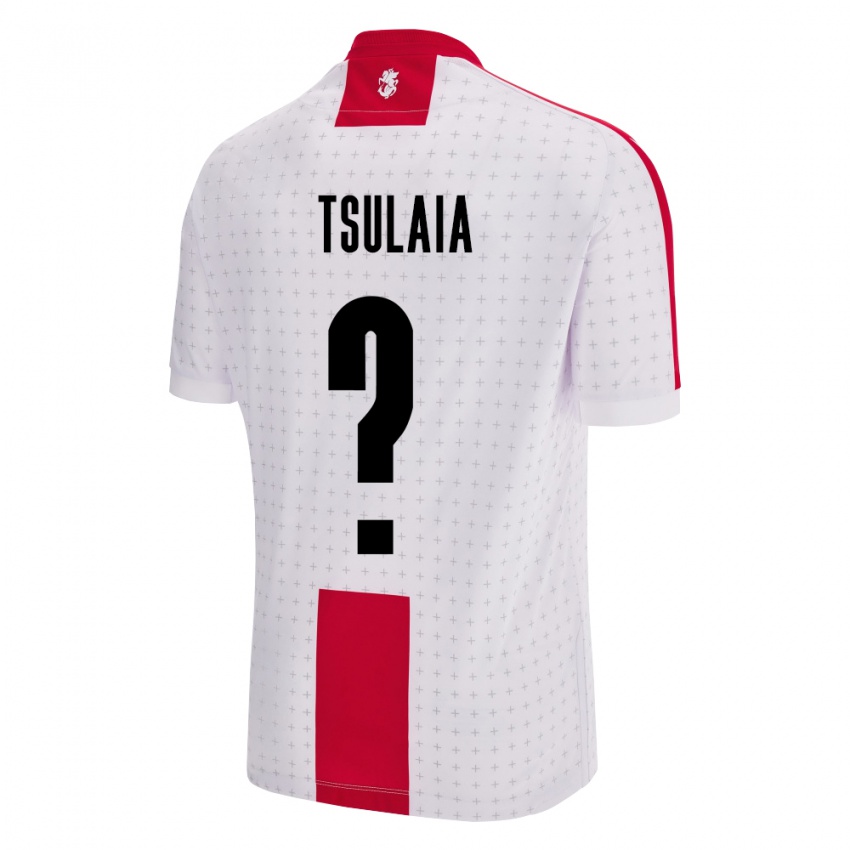 Bambino Maglia Georgia Luka Tsulaia #0 Bianco Kit Gara Home 24-26 Maglietta