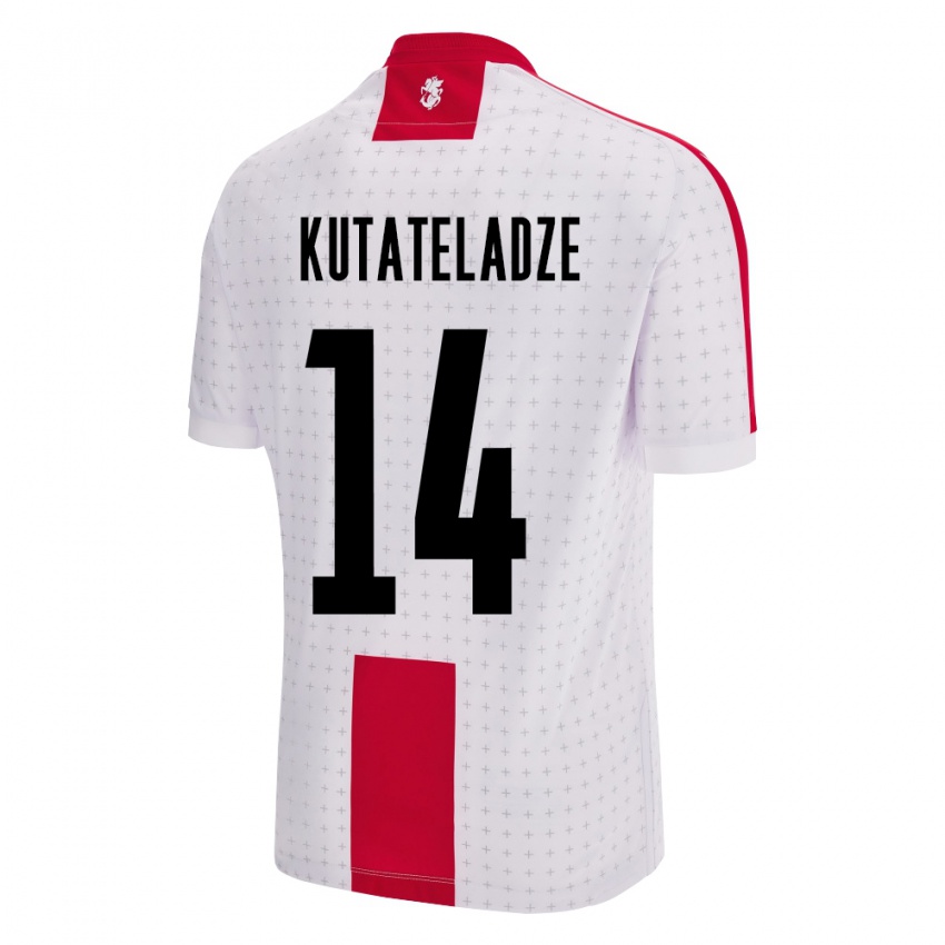 Bambino Maglia Georgia Alexandre Kutateladze #14 Bianco Kit Gara Home 24-26 Maglietta