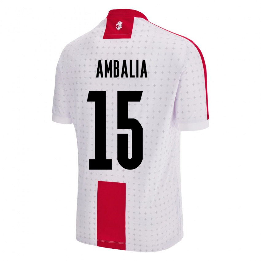 Bambino Maglia Georgia Tinatin Ambalia #15 Bianco Kit Gara Home 24-26 Maglietta