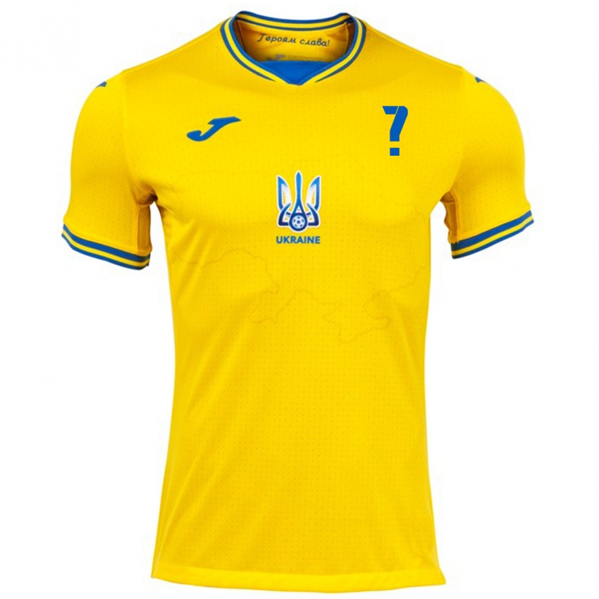 Bambino Maglia Ucraina Anton Tsarenko #0 Giallo Kit Gara Home 24-26 Maglietta