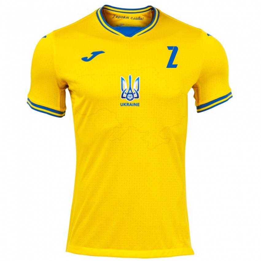 Bambino Maglia Ucraina Kostyantyn Vivcharenko #2 Giallo Kit Gara Home 24-26 Maglietta