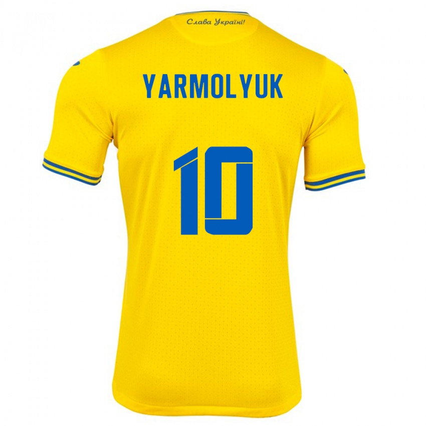 Bambino Maglia Ucraina Yegor Yarmolyuk #10 Giallo Kit Gara Home 24-26 Maglietta