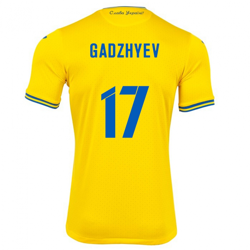 Bambino Maglia Ucraina Ramik Gadzhyev #17 Giallo Kit Gara Home 24-26 Maglietta