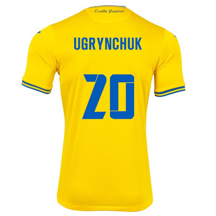 Bambino Maglia Ucraina Artem Ugrynchuk #20 Giallo Kit Gara Home 24-26 Maglietta