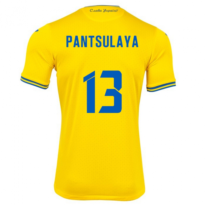 Bambino Maglia Ucraina Natiya Pantsulaya #13 Giallo Kit Gara Home 24-26 Maglietta