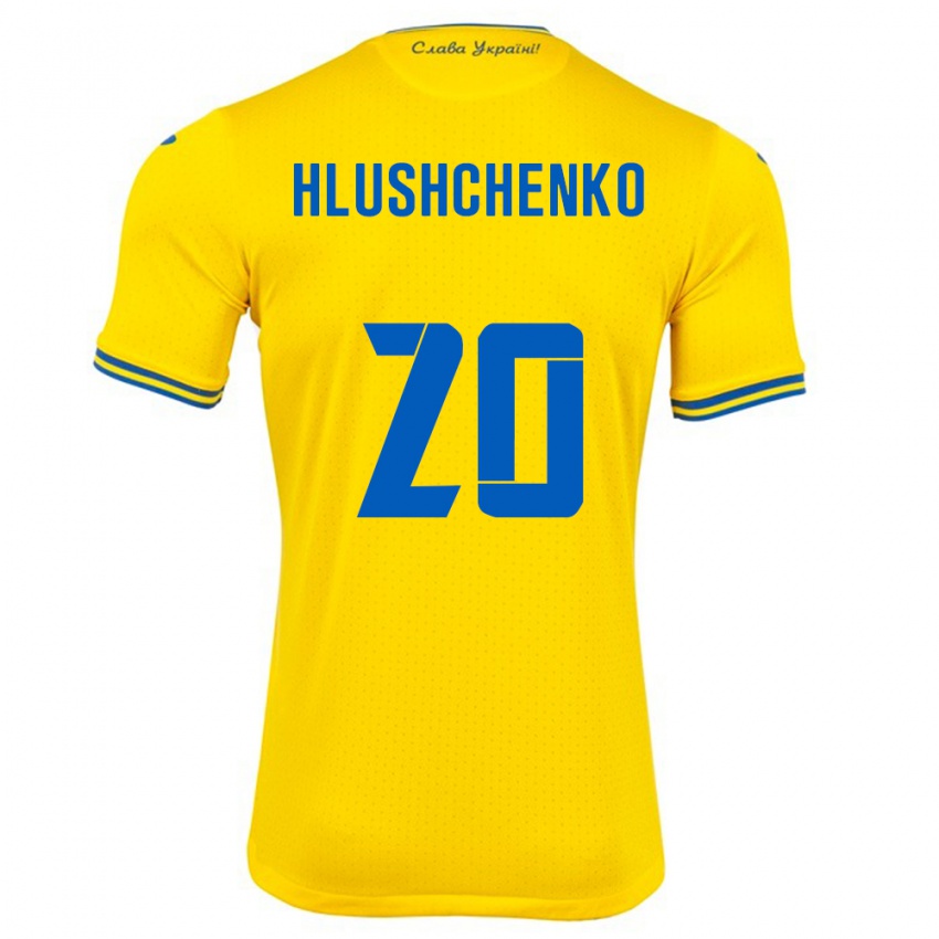 Bambino Maglia Ucraina Inna Hlushchenko #20 Giallo Kit Gara Home 24-26 Maglietta