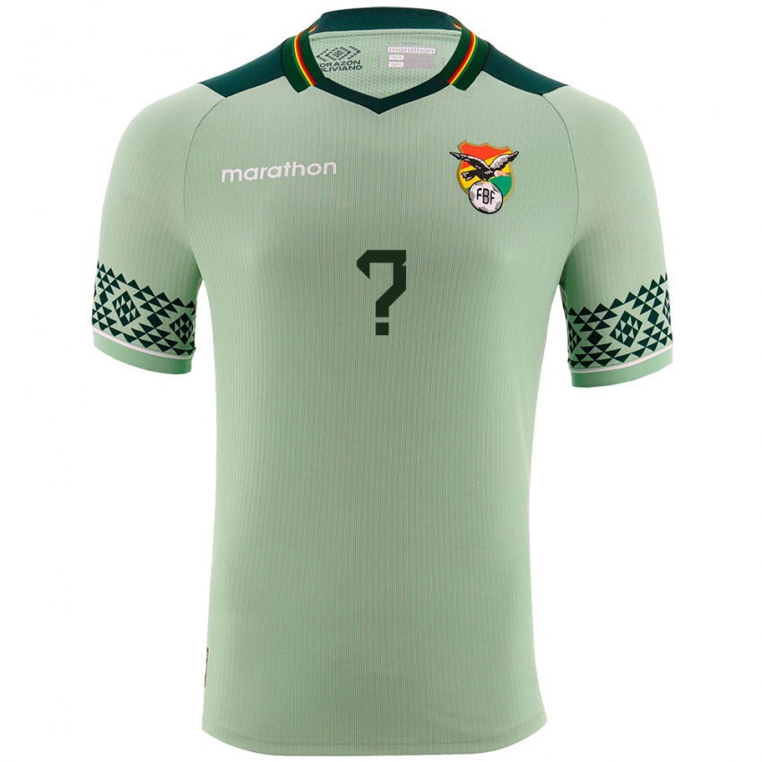 Bambino Maglia Bolivia Il Tuo Nome #0 Verde Chiaro Kit Gara Home 24-26 Maglietta