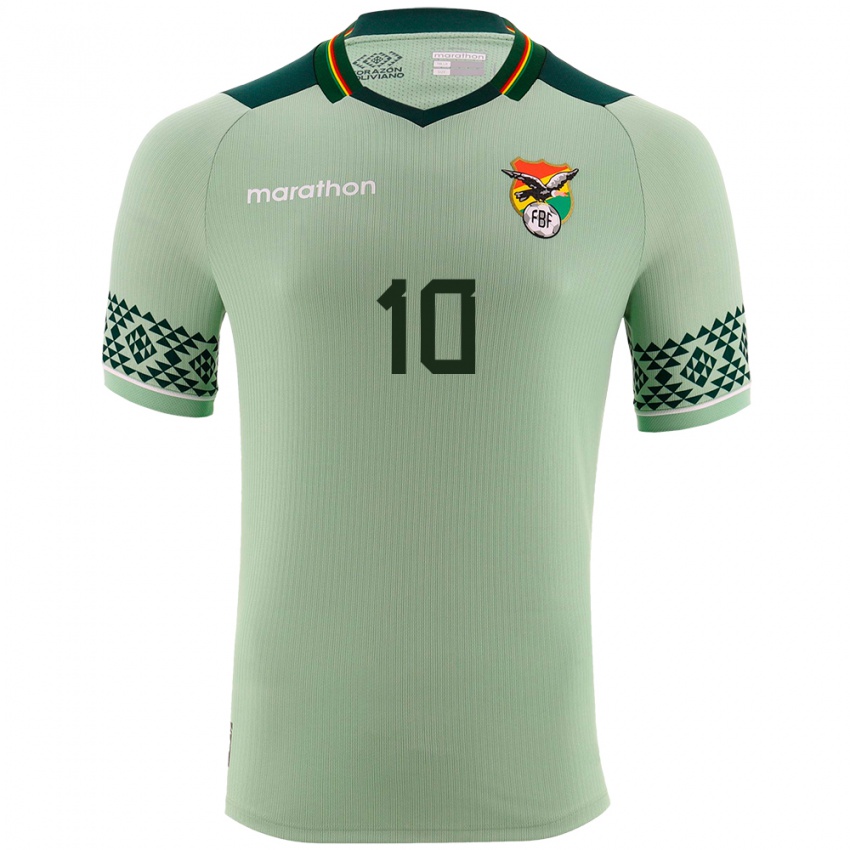 Bambino Maglia Bolivia Leonardo Viviani #10 Verde Chiaro Kit Gara Home 24-26 Maglietta