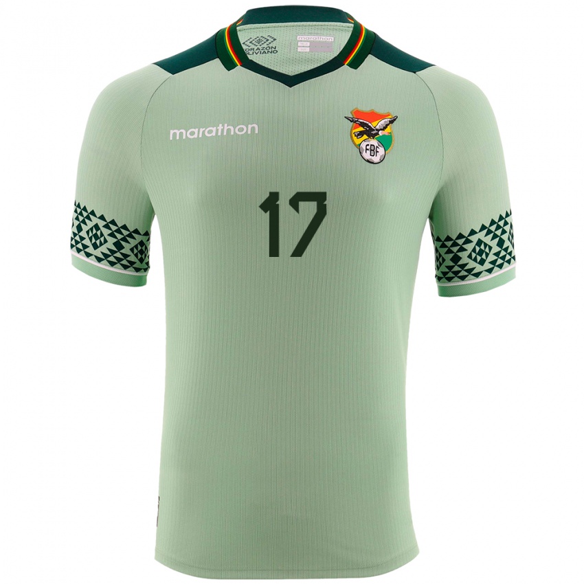 Bambino Maglia Bolivia Jhon Velásquez #17 Verde Chiaro Kit Gara Home 24-26 Maglietta