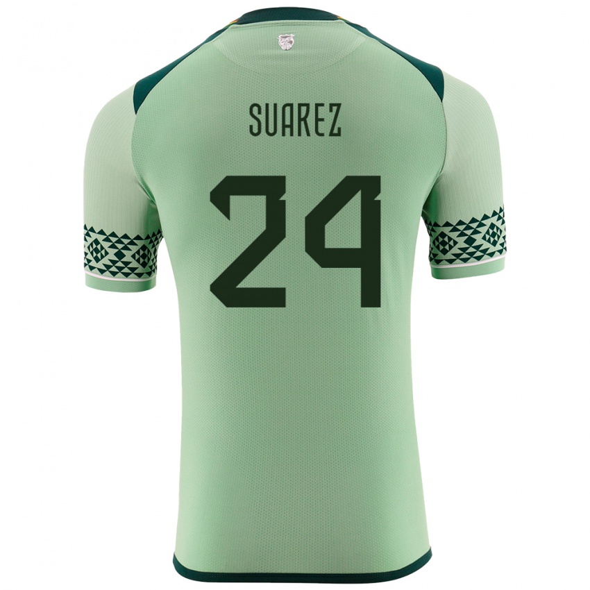 Bambino Maglia Bolivia Marcelo Suárez #24 Verde Chiaro Kit Gara Home 24-26 Maglietta