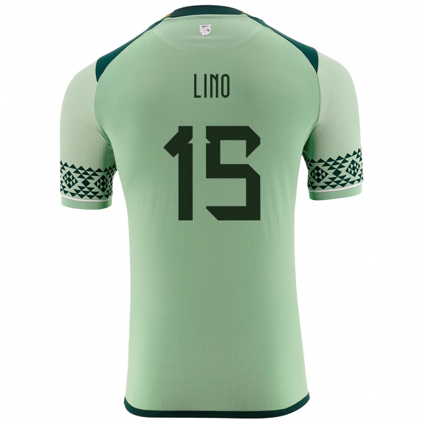 Bambino Maglia Bolivia Daniel Lino #15 Verde Chiaro Kit Gara Home 24-26 Maglietta