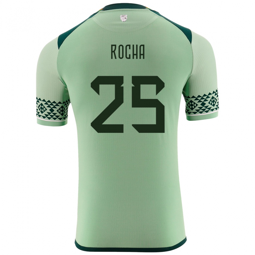 Bambino Maglia Bolivia Yomar Rocha #25 Verde Chiaro Kit Gara Home 24-26 Maglietta