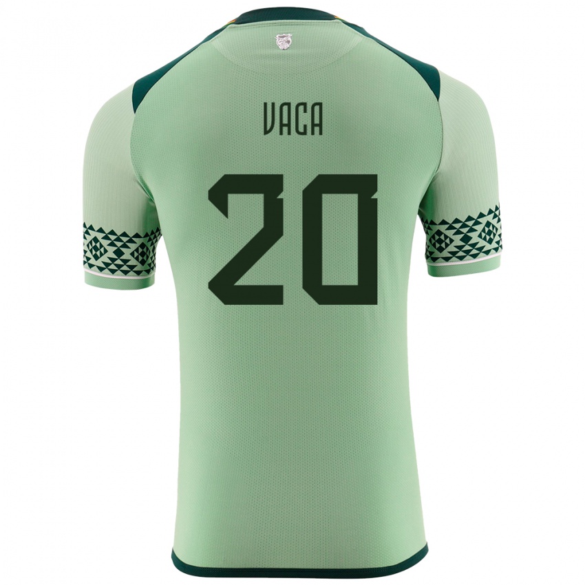 Bambino Maglia Bolivia Pablo Vaca #20 Verde Chiaro Kit Gara Home 24-26 Maglietta